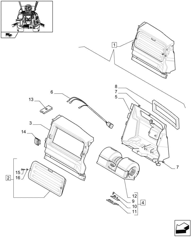 Схема запчастей Case IH PUMA 195 - (1.94.2/ A) - HEATING/AIR CONDITIONING - BLOWER - BREAKDOWN (10) - OPERATORS PLATFORM/CAB