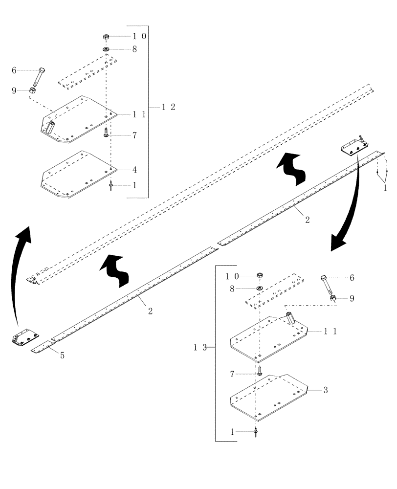 Схема запчастей Case IH DHX211 - (1.08[1]) - CUTTERBAR POLY SKIDS, PRIOR TO PIN  K01 2002 (14) - CROP CUTTING