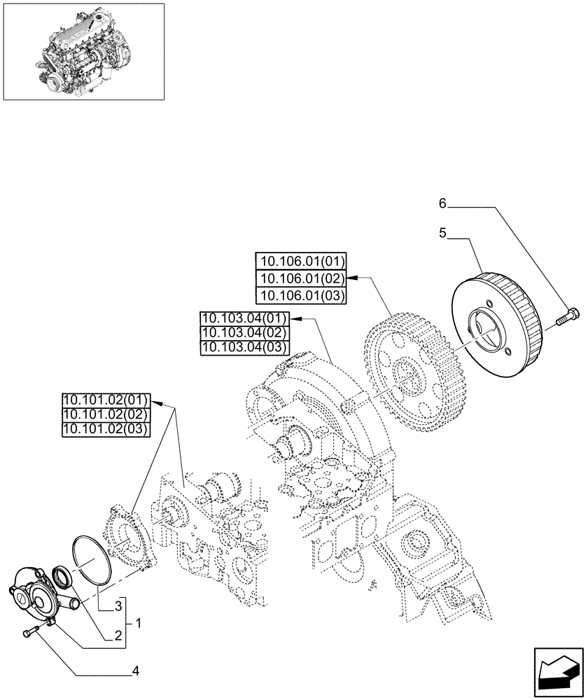 Схема запчастей Case IH 7120 - (10.101.04[01]) - ENGINE BREATHERS - 7120/7120(LA) (10) - ENGINE