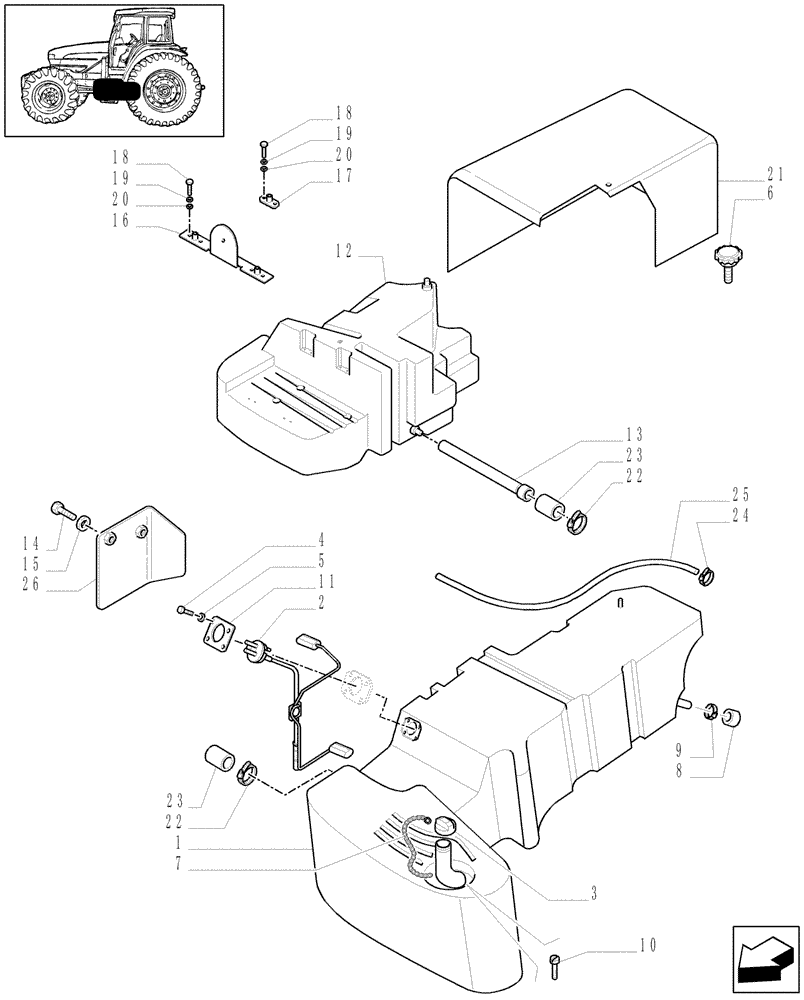 Схема запчастей Case IH MXM190 - (1.14.0/01[01B]) - FUEL TANK - D5317 (02) - ENGINE EQUIPMENT