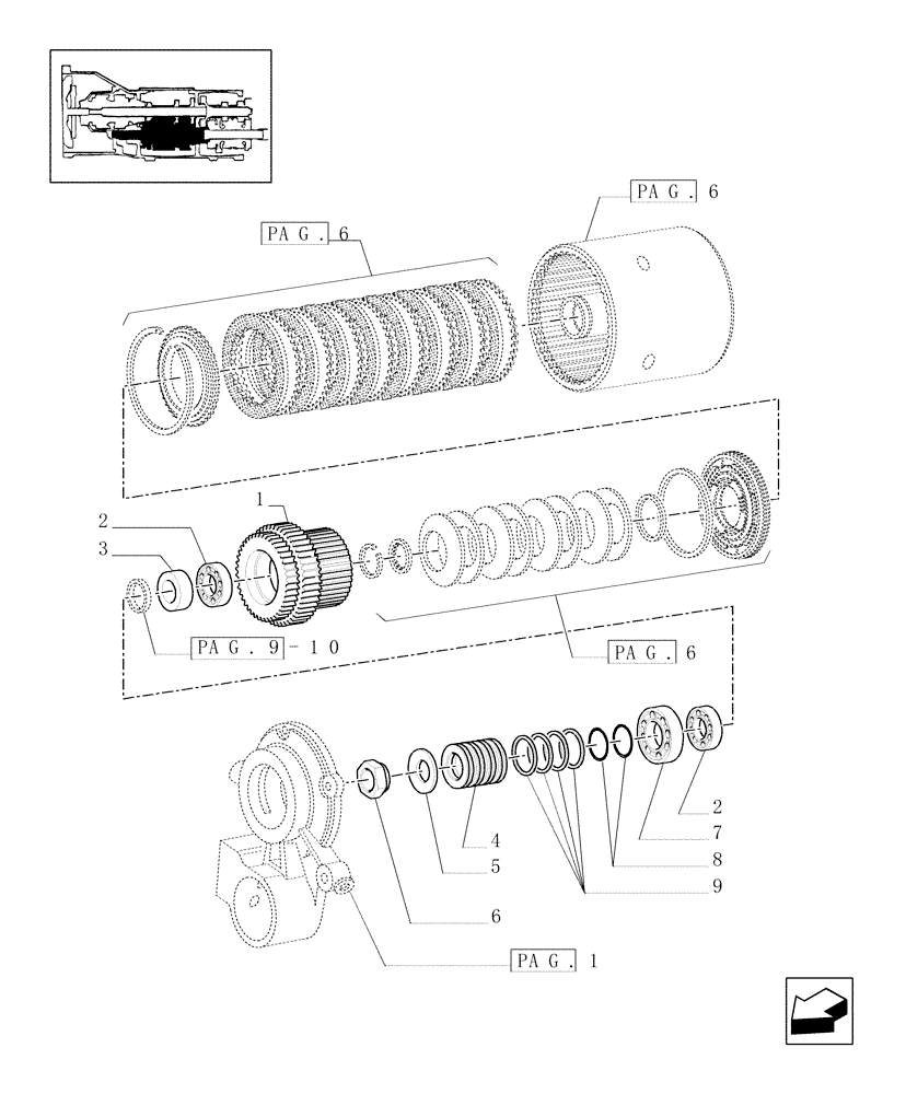 Схема запчастей Case IH MXM175 - (1.28.7/01[07]) - CLUTCH ENGAGEMENT (03) - TRANSMISSION