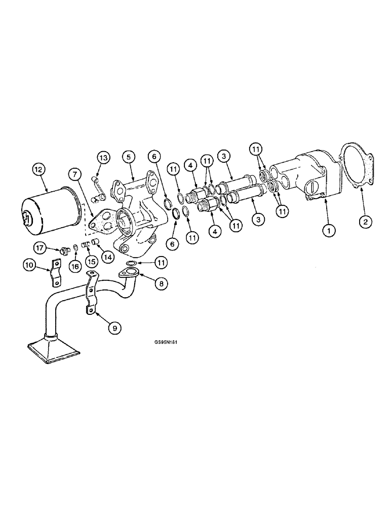 Схема запчастей Case IH D-358 - (6-082) - OIL PUMP PIPING AND FILTER, 826, 2826, 786 AND 886 TRACTORS, 1400 COTTON HARVESTERS 