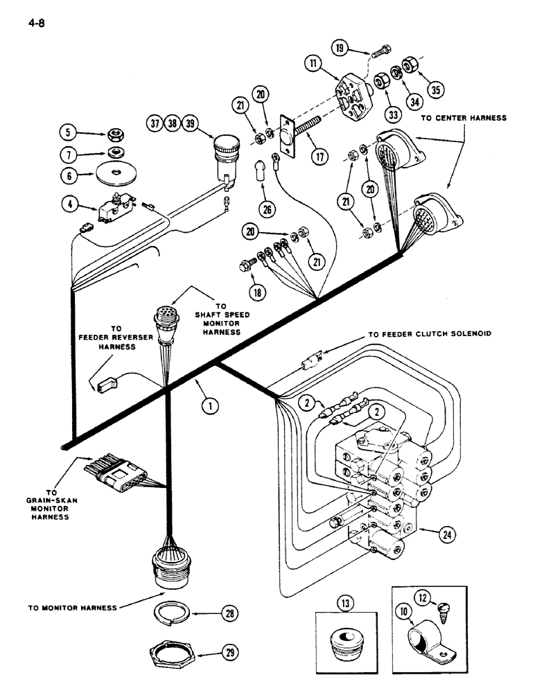 Схема запчастей Case IH 1620 - (4-008) - CONSOLE HARNESS, IN LEFT CONSOLE (06) - ELECTRICAL