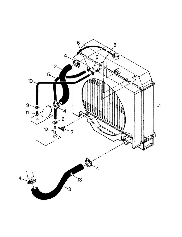 Схема запчастей Case IH CM360 - (04-24) - RADIATOR AND HOSES, CUMMINS 855 ENGINE (04) - Drive Train