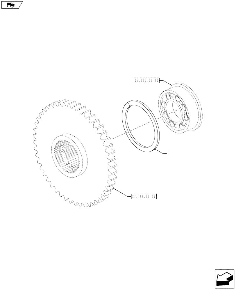 Схема запчастей Case IH PUMA 230 - (27.106.01[03]) - CENTRAL REDUCTION GEARS - SHIMS (27) - REAR AXLE SYSTEM