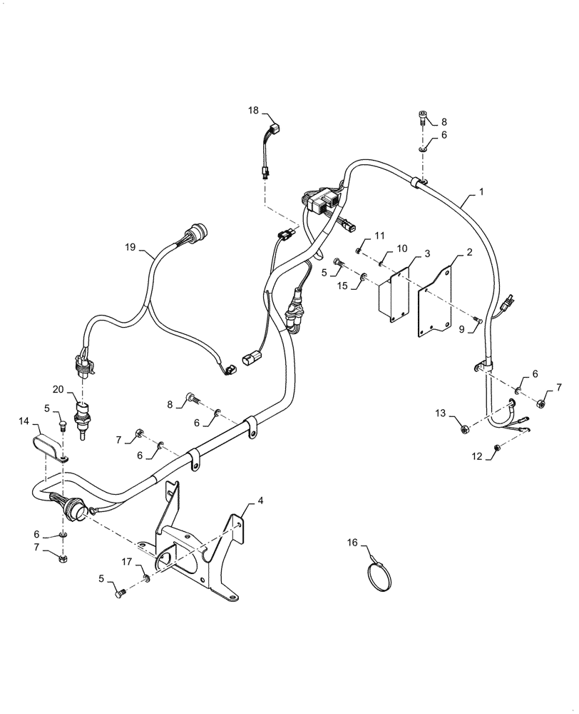 Схема запчастей Case IH STX375 - (04-21) - HARNESS - ENGINE, BSN JEE0104001 (04) - ELECTRICAL SYSTEMS