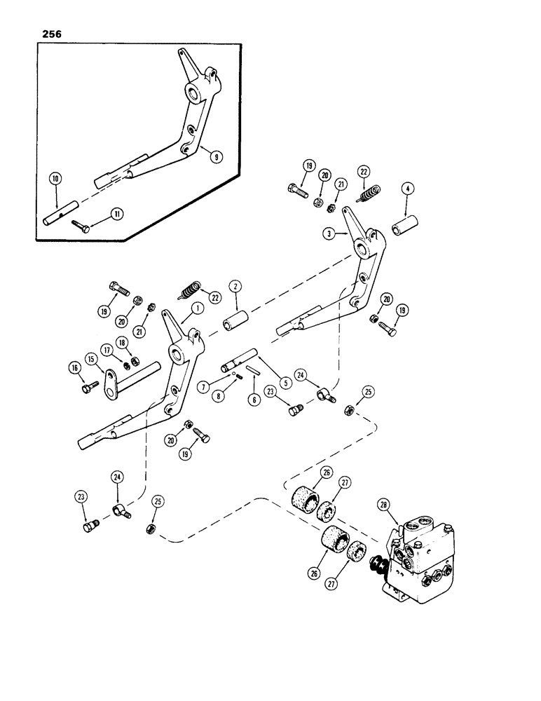 Схема запчастей Case IH 1270 - (256) - BRAKE PEDALS AND VALVE (07) - BRAKES