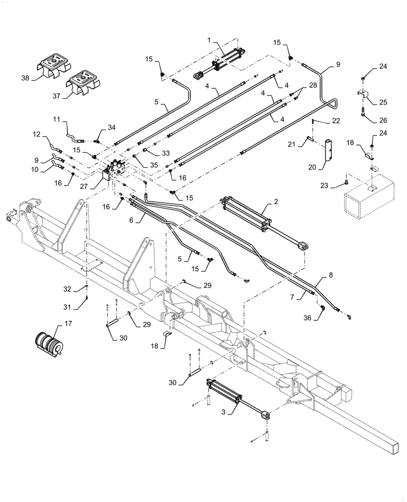 Схема запчастей Case IH NPX2800 - (35.100.01) - HYDRAULIC ASSEMBLY (35) - HYDRAULIC SYSTEMS