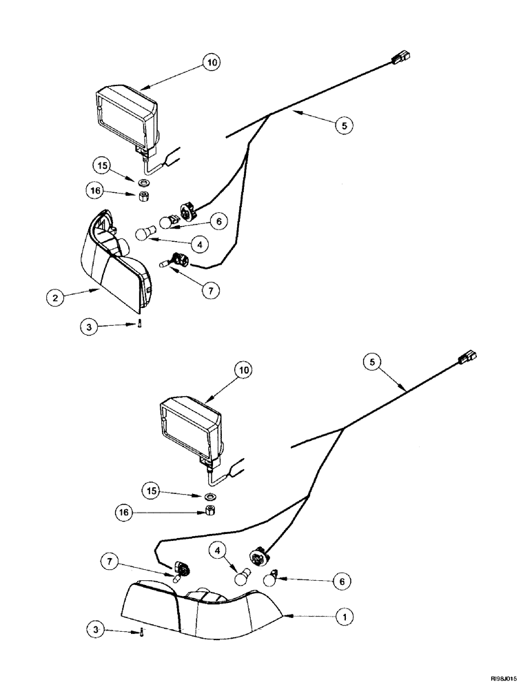 Схема запчастей Case IH MX270 - (4-080) - LAMPS, REAR FENDER, EUROPE ONLY (04) - ELECTRICAL SYSTEMS