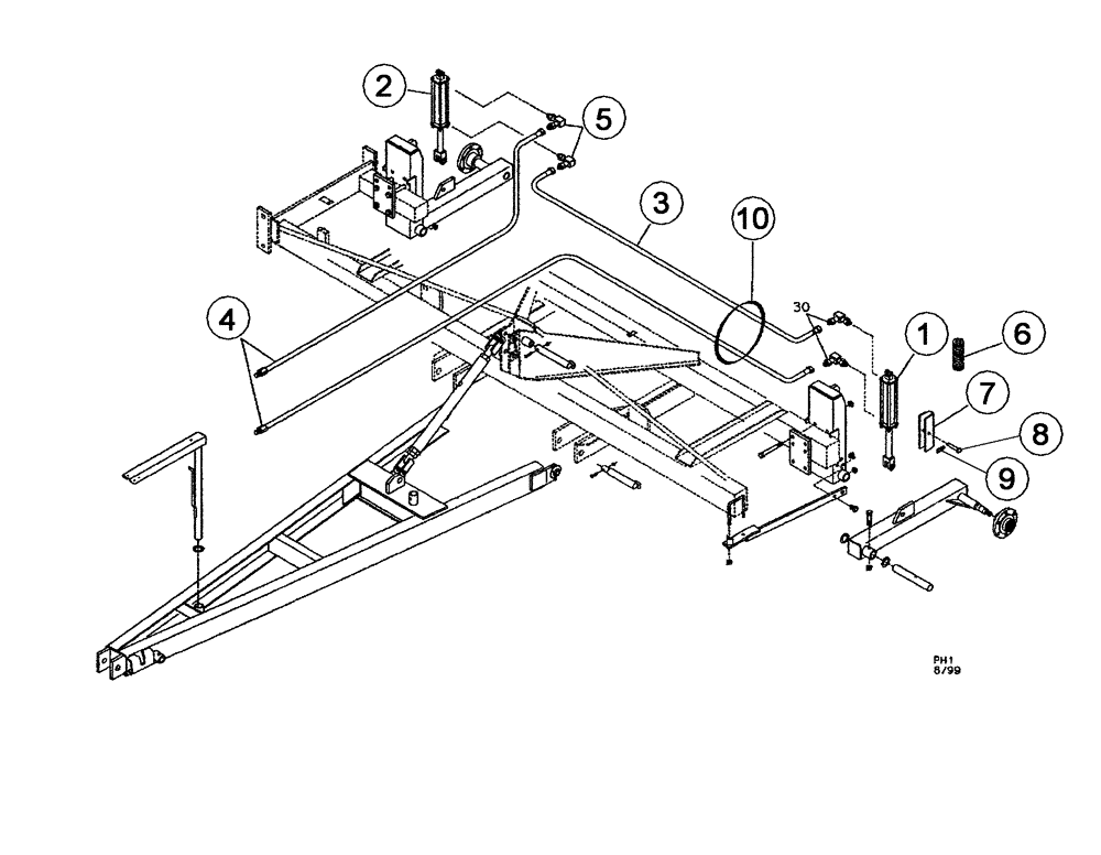 Схема запчастей Case IH 3250 - (35.100.03) - PULL HITCH OPTION (08) - HYDRAULICS