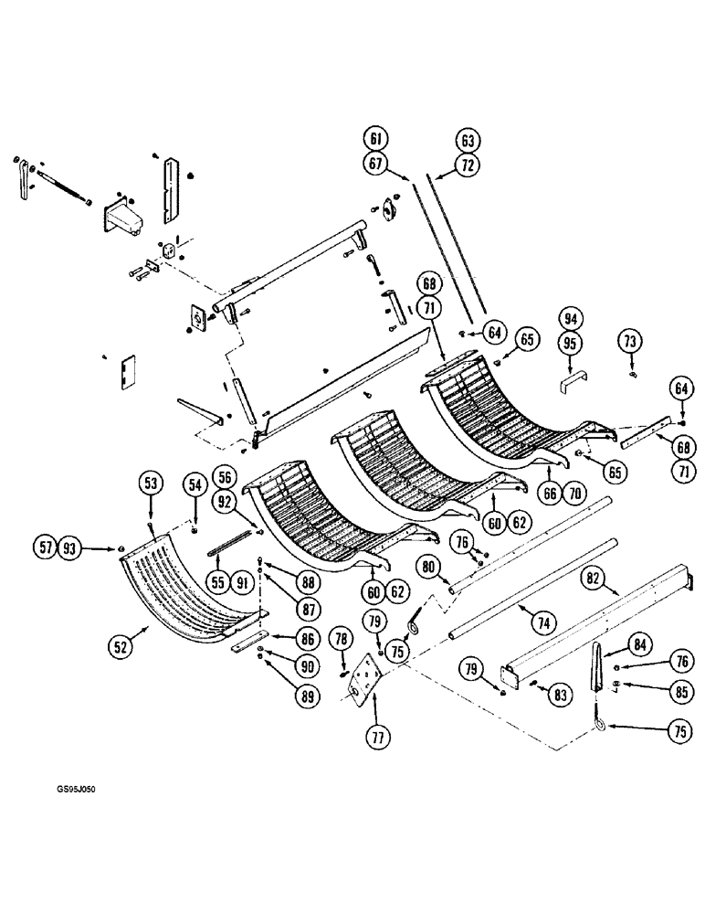 Схема запчастей Case IH 1682 - (9-047A) - CONCAVE AND CONTROL CONTD) (09) - CHASSIS ATTACHMENTS