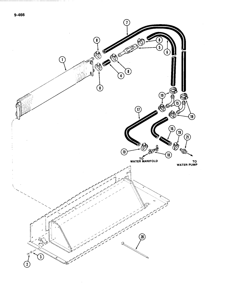 Схема запчастей Case IH 4494 - (9-466) - CAB, HEATER GROUP, PRIOR TO CAB SERIAL NO. 12112500 (09) - CHASSIS/ATTACHMENTS