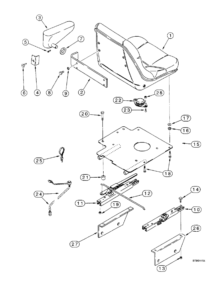 Схема запчастей Case IH 2188 - (9G-34) - HEIGHT ADJUSTMENT SEAT, CUSHION AND SLIDE (10) - CAB & AIR CONDITIONING