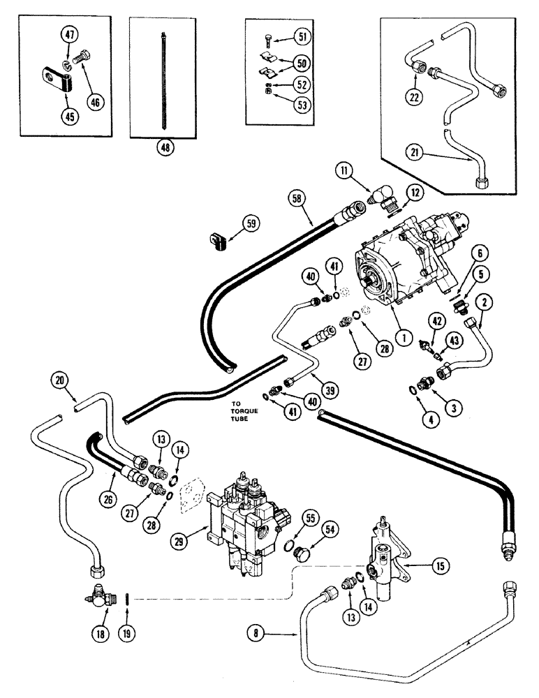 Схема запчастей Case IH 2594 - (8-010) - HYDRAULIC PUMP AND LINES, WITHOUT HITCH, TRANSMISSION SERIAL NO.16283224 AND AFTER (08) - HYDRAULICS