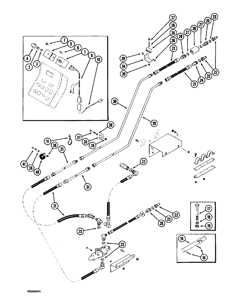 Схема запчастей Case IH 1015 - (8-10) - HEADER ADAPTER ATTACHMENT, TO 1482 COMBINE (35) - HYDRAULIC SYSTEMS