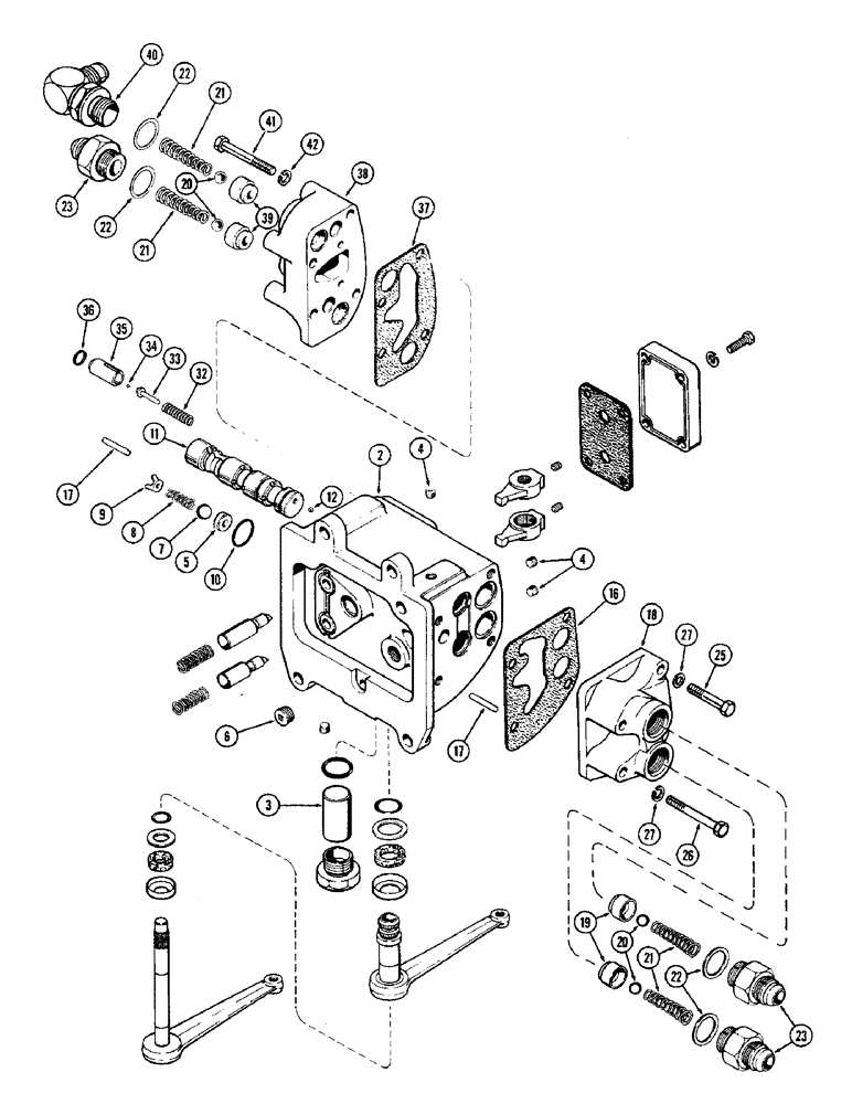 Схема запчастей Case IH 2470 - (212) - A77128 REMOTE HYDRAULIC VALVE (08) - HYDRAULICS