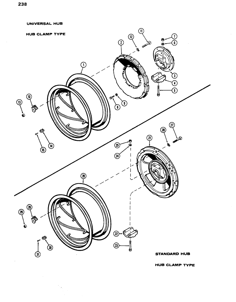 Схема запчастей Case IH 770 - (238) - REAR WHEELS W/38" RIMS, POWER ADJUSTABLE, USED WITH 3-3/16" DIAMETER AXLE (06) - POWER TRAIN