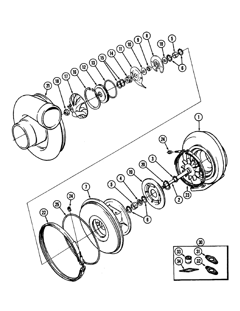 Схема запчастей Case IH 4890 - (2-22) - TURBOCHARGER ASSEMBLY, 674 CUBIC INCH DIESEL ENGINE (02) - ENGINE