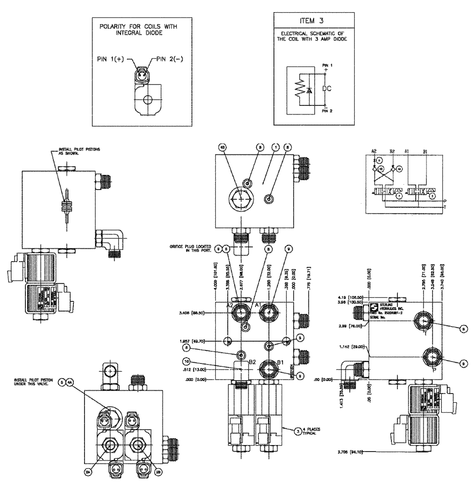 Схема запчастей Case IH SPX3320 - (06-004) - VALVE, 2-BANK WITH FITTINGS Hydraulic Plumbing