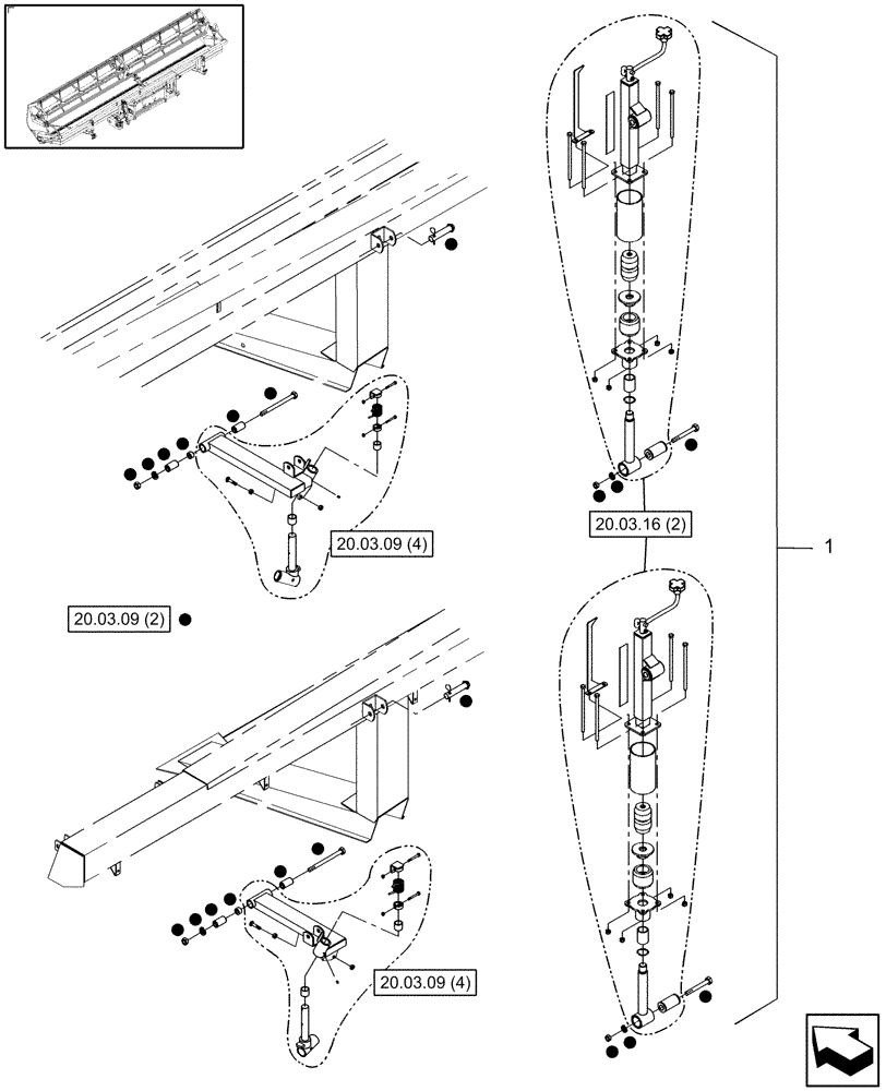 Схема запчастей Case IH DHX362 - (20.03.18) - GUAGE WHEEL JACK AND ARM KIT (11) - WHEELS