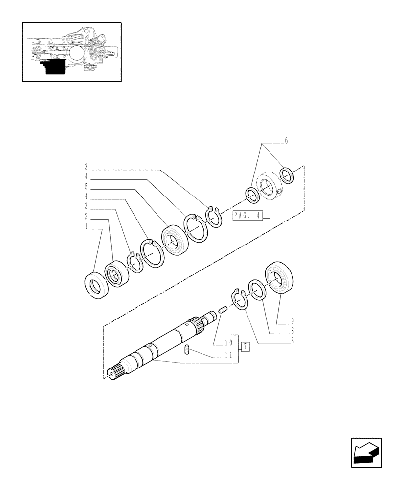 Схема запчастей Case IH JX1095N - (1.33.0[02]) - 4WD IDLER GEARS (04) - FRONT AXLE & STEERING