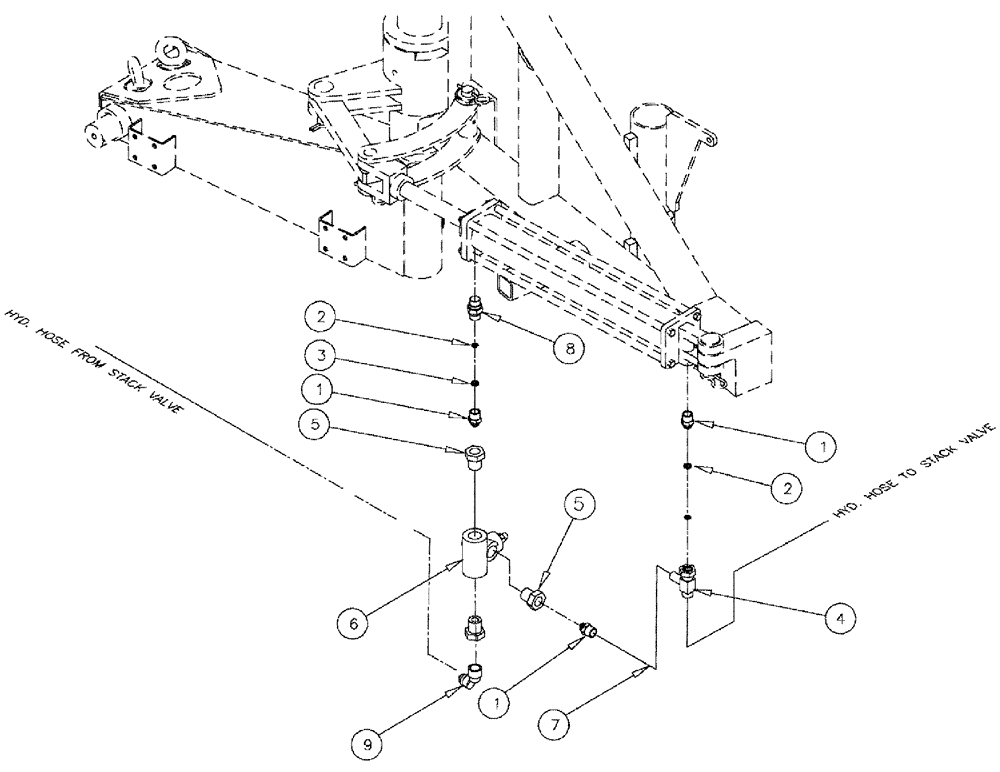 Схема запчастей Case IH 610 - (02-005) - CYLINDER RELIEF PACKAGE Cylinders