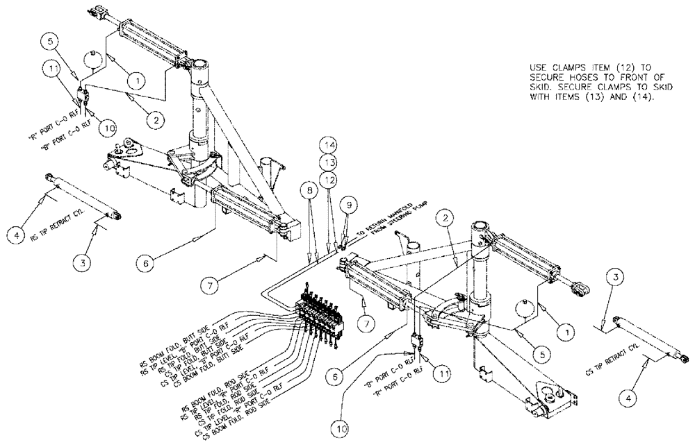 Схема запчастей Case IH 610 - (03-018) - HOSE ASSEMBLY, 60/85 BOOM, "BEFORE SERIAL # 6700" (09) - BOOMS