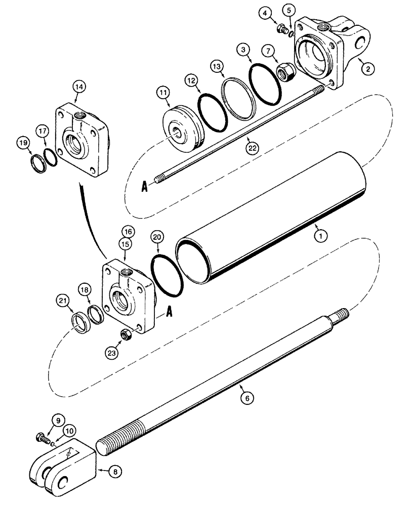 Схема запчастей Case IH 770 - (08-25) - TRANSPORT LIFT CYLINDER - 145213C92, TIE BOLT TYPE, 4 INCH ID (08) - HYDRAULICS