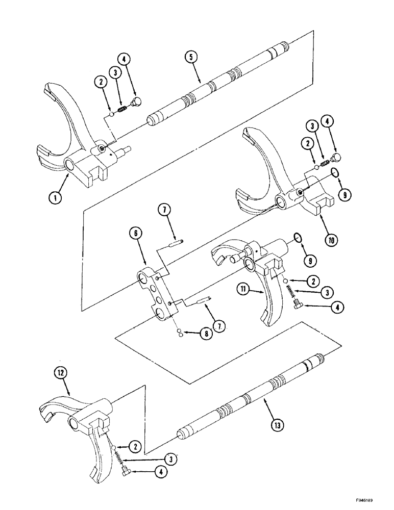 Схема запчастей Case IH 9350 - (6-082) - 24 SPEED SYNCHROSHIFT TRANSMISSION ASSEMBLY, SHIFTER FORK ASSEMBLY (06) - POWER TRAIN