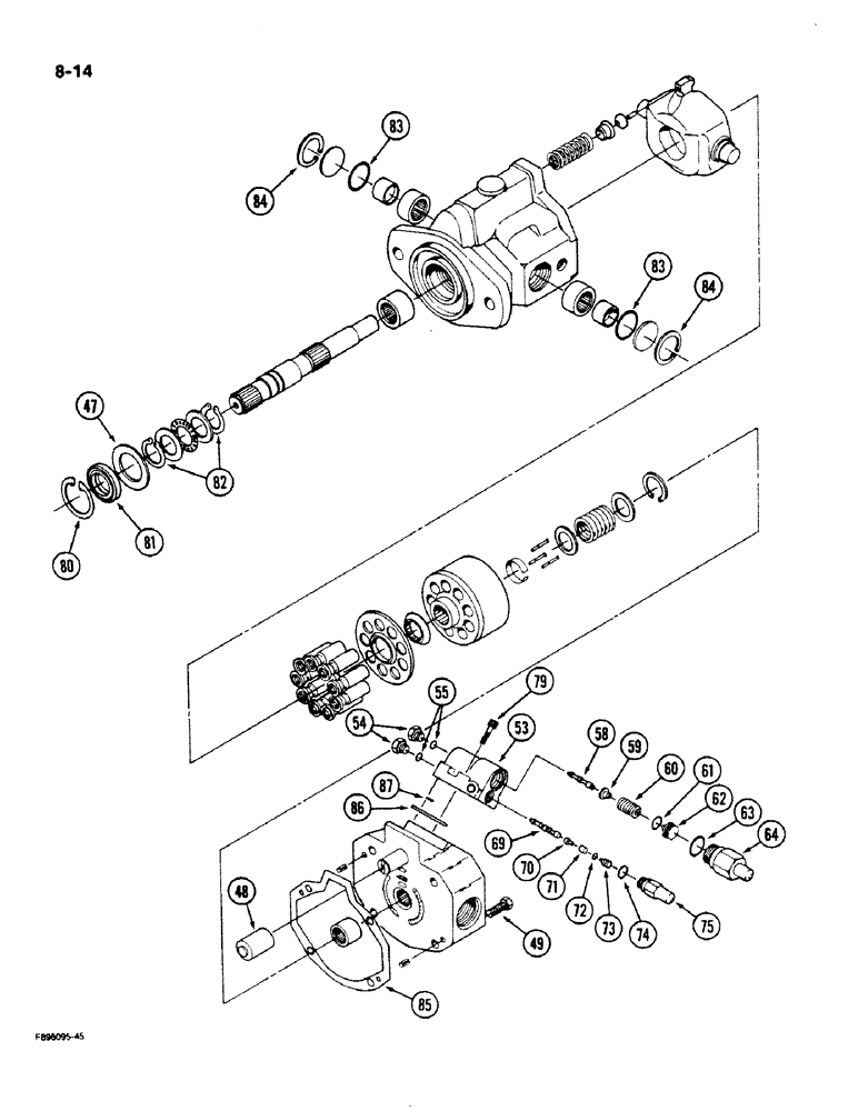 Схема запчастей Case IH 9180 - (8-14) - HYDRAULIC PISTON PUMP ASSEMBLY, (CONT) (08) - HYDRAULICS