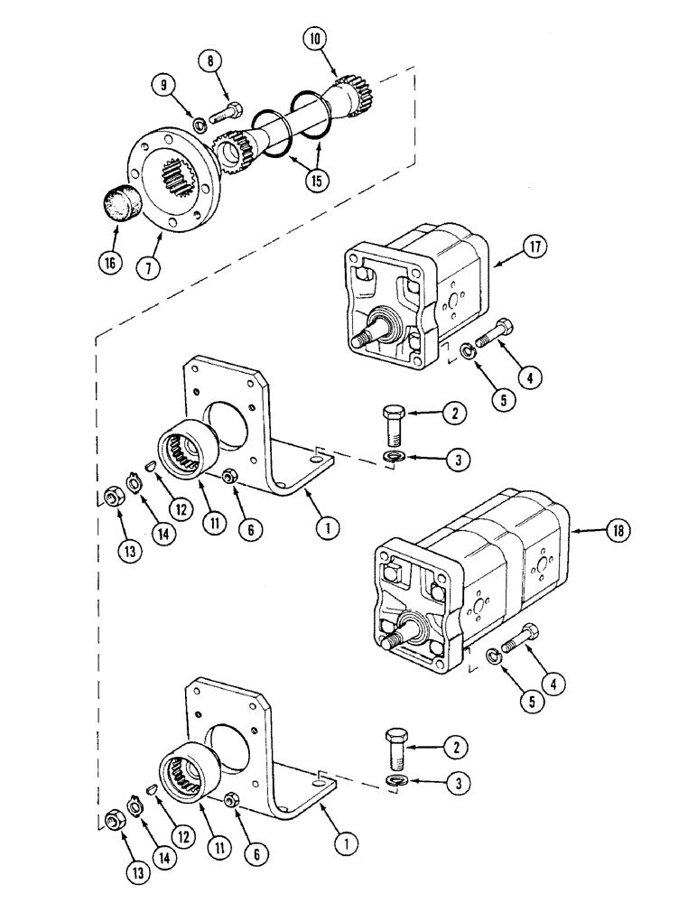 Схема запчастей Case IH 1494 - (8-286) - DRIVE - HYDRAULIC PUMP (08) - HYDRAULICS