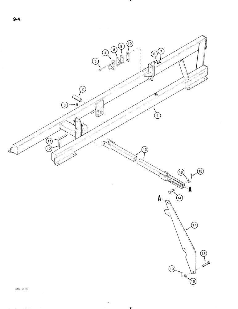 Схема запчастей Case IH 596 - (9-04) - WING FRAME (09) - CHASSIS/ATTACHMENTS