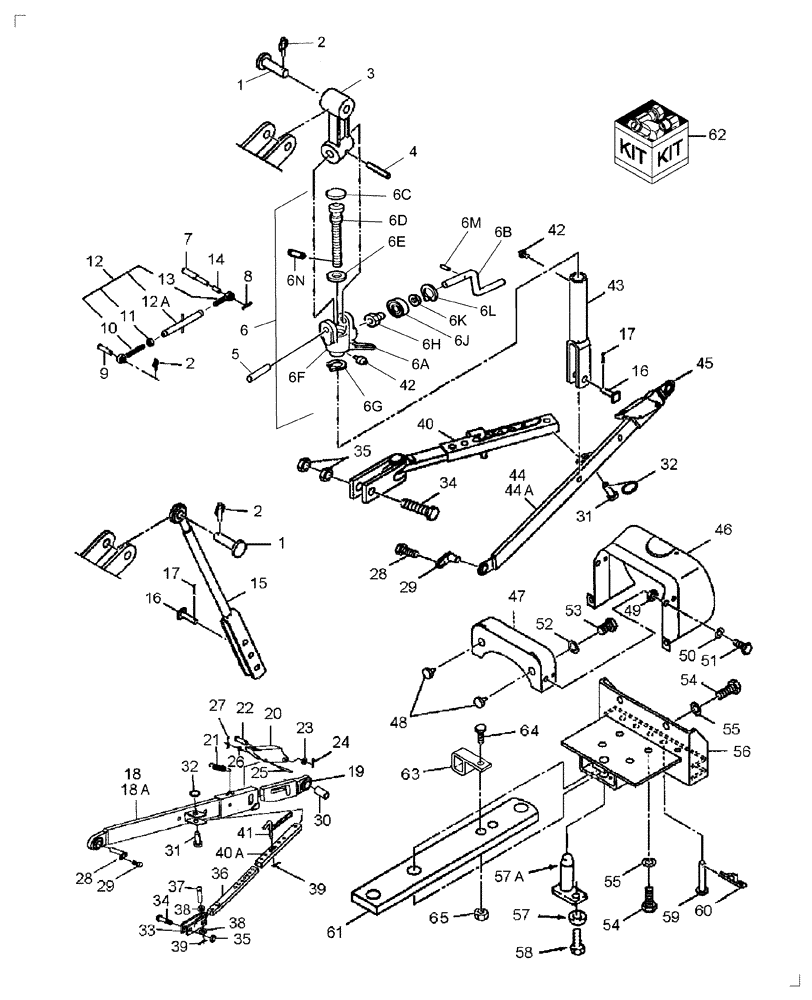 Схема запчастей Case IH FARMALL 60 - (09.01) - 3PT HITCH & REAR COUNTERWEIGHT BRACKET (09) - IMPLEMENT LIFT