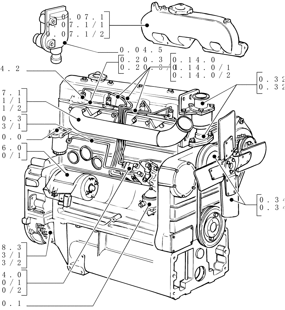 Схема запчастей Case IH JX80 - (0.02.0 SEC. 01[02]) - ENGINE (01) - ENGINE