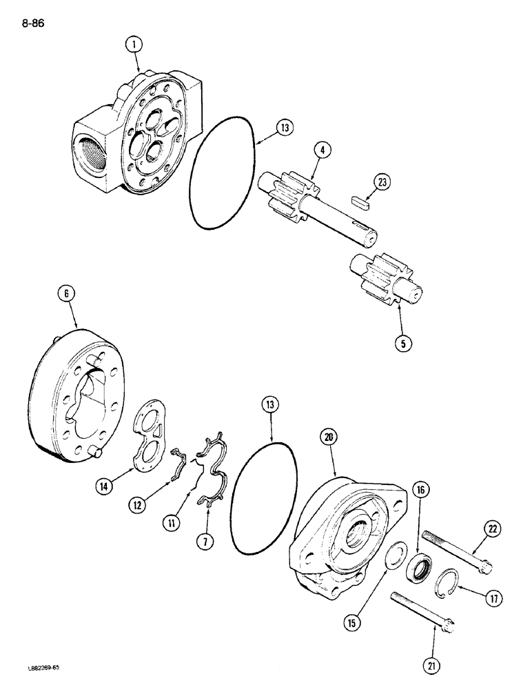 Схема запчастей Case IH 1640 - (8-86) - REEL DRIVE PUMP (07) - HYDRAULICS