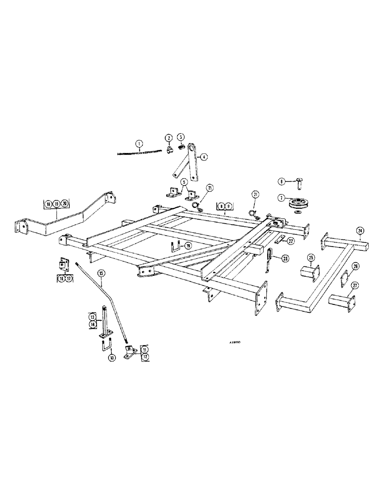 Схема запчастей Case IH FC-SERIES - (52) - WING FRAME, TRUSS RODS AND EXTENSION, 26-6 