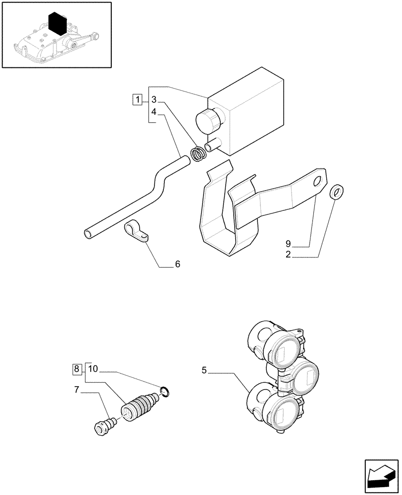 Схема запчастей Case IH JX1060C - (1.82.7/15) - (VAR.545) 6 DELUXE FAST CONNECTORS AND OIL COLLECTION SYSTEM FOR 3 CONTROL VALVES (07) - HYDRAULIC SYSTEM