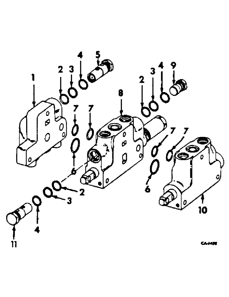 Схема запчастей Case IH 454 - (10-33) - HYDRAULICS, LOADER HYDRAULIC VALVE BANK (07) - HYDRAULICS