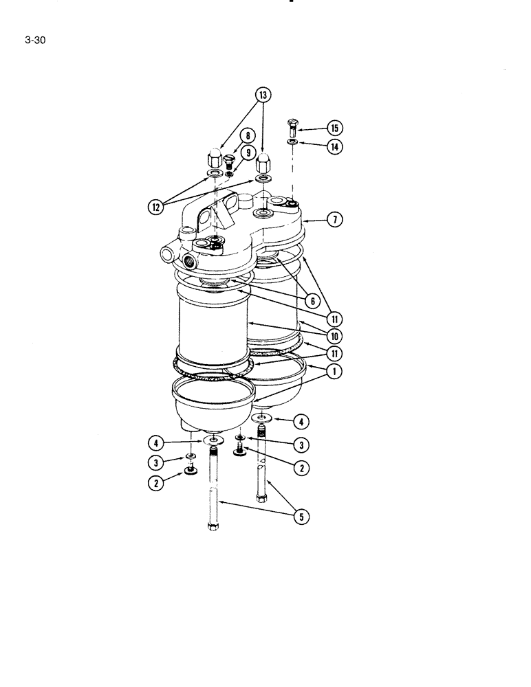 Схема запчастей Case IH 5000 - (3-30) - FUEL FILTER, D-239 DIESEL ENGINE, PRIOR TO ENGINE SERIAL NUMBER 20544 (03) - FUEL SYSTEM