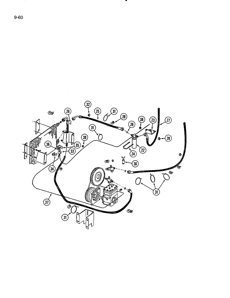 Схема запчастей Case IH 5000 - (9-60) - AIR CONDITIONING SYSTEM (09) - CHASSIS/ATTACHMENTS