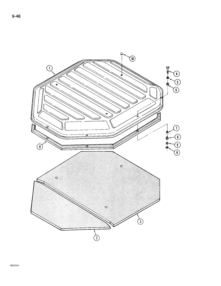 Схема запчастей Case IH 9210 - (9-046) - ROOF CAP, CAB AND ROPS (09) - CHASSIS/ATTACHMENTS