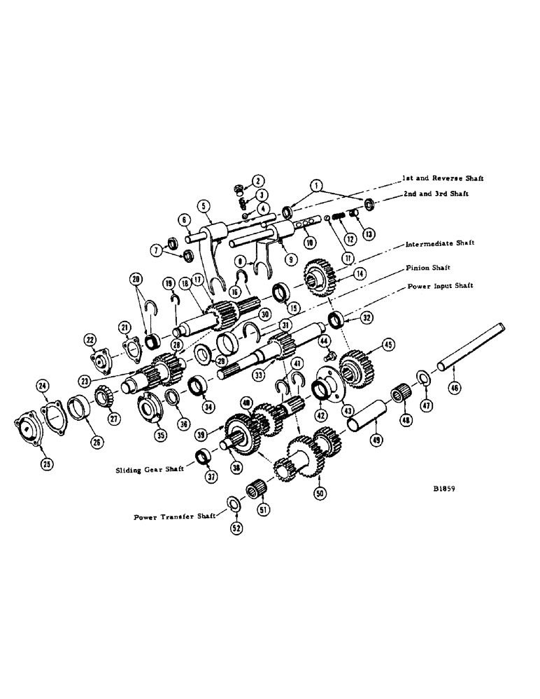 Схема запчастей Case IH 960 - (312) - TRANSMISSION - 960 SPECIAL, SHIFTER FORKS AND SHAFTS (21) - TRANSMISSION