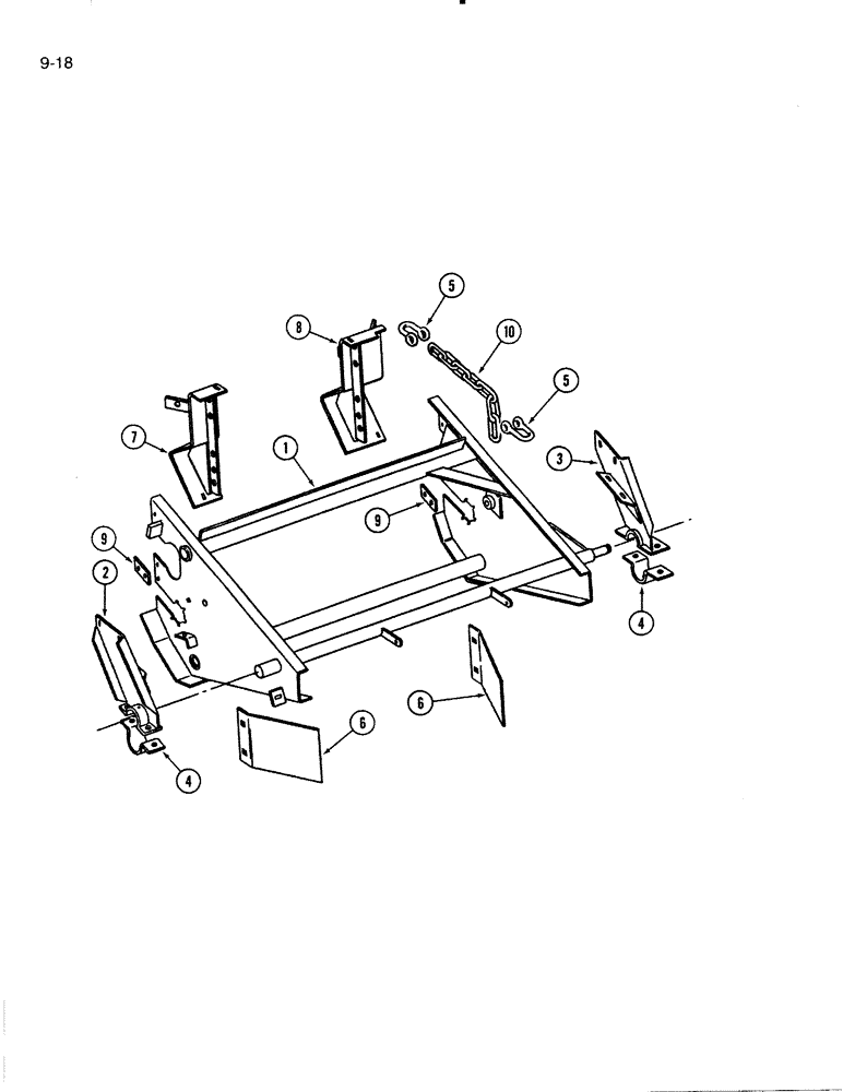 Схема запчастей Case IH 4000 - (9-18) - CONDITIONER MAIN FRAME, CHASSIS MOUNTED (09) - CHASSIS/ATTACHMENTS