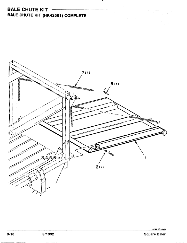 Схема запчастей Case IH 8570 - (9-10) - BALE CHUTE KIT, BALE CHUTE KIT, HK42501, COMPLETE Decals & Attachments