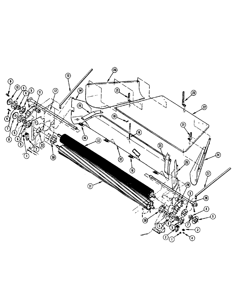 Схема запчастей Case IH 650 - (22) - CONDITIONER UNIT AND WINDROWER SHIELDS 