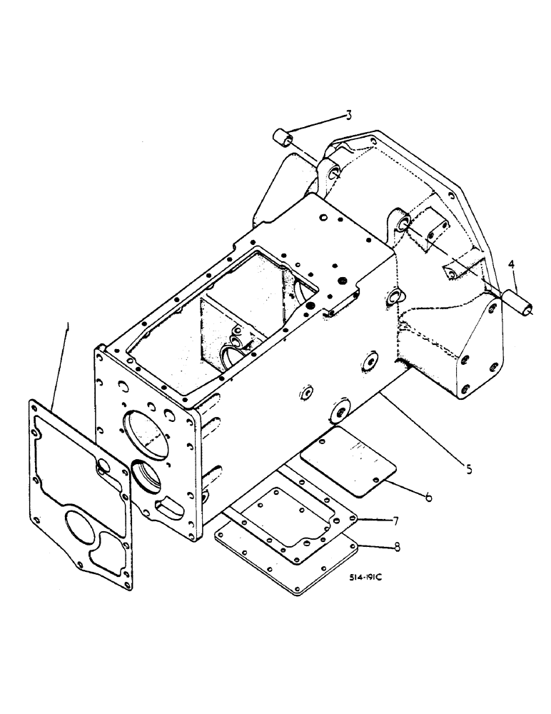 Схема запчастей Case IH 485 - (00C09) - CLUTCH HOUSING AND CONNECTIONS (04) - Drive Train