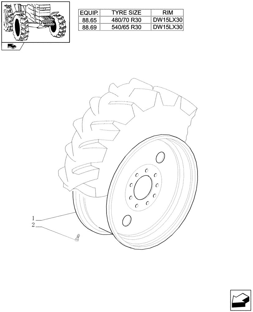 Схема запчастей Case IH PUMA 195 - (82.00[07]) - FRONT WHEELS (11) - WHEELS/TRACKS