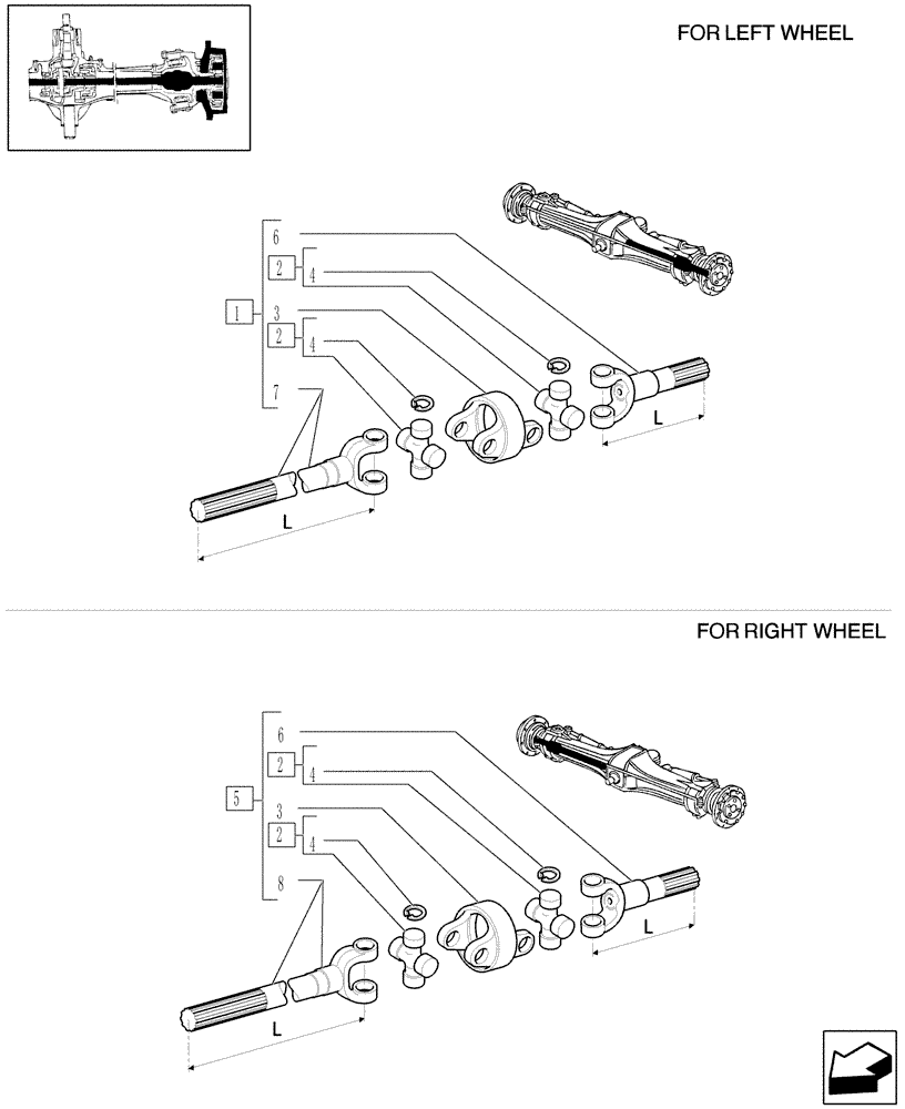 Схема запчастей Case IH MAXXUM 100 - (1.40. 0/10A) - SHAFT ARTICULATED - BREAKDOWN - C6449 (04) - FRONT AXLE & STEERING