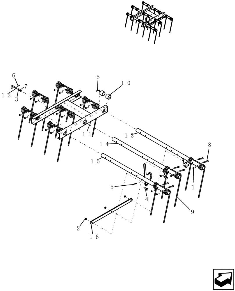 Схема запчастей Case IH 600 - (75.200.25) - MOUNTED HEAVY HARROW - 1/2" TINE ASSEMBLY (75) - SOIL PREPARATION