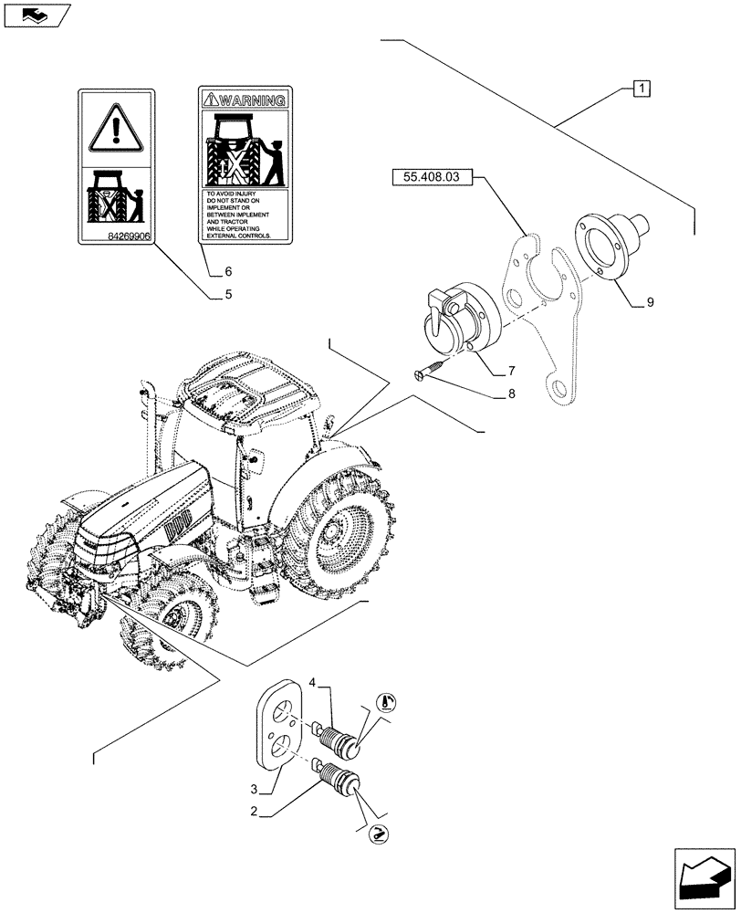 Схема запчастей Case IH PUMA 230 - (88.035.07[05]) - DIA KIT - FRONT HPL FOR MID MOUNT REMOTES LESS PTO, WITH AUX. COUPLERS - SWITCHES (88) - ACCESSORIES